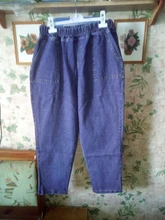 DIMANAF-pantalones vaqueros de talla grande para mujer, holgados de Vaqueros cintura alta, cintura elástica, básico de primavera, con bolsillos, color azul, S-5XL, 2021