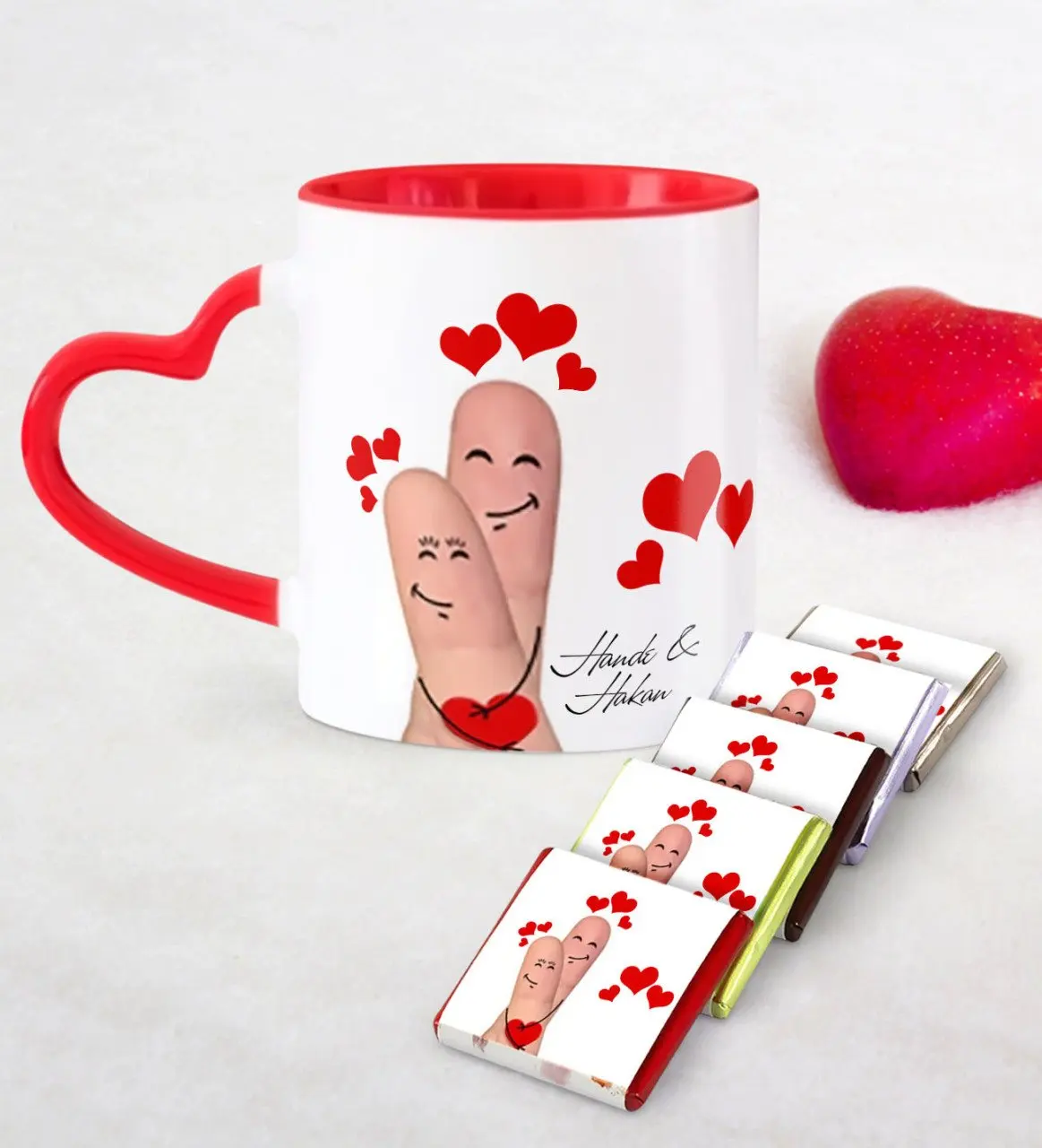 

Personalized Valentine 'S Day Themed Red Heart Mug and Chocolate Set-89