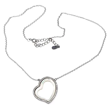 

Choker 925 Sterling silver m motif heart 40cm. Mother-of-pearl zircons closure reasa woman