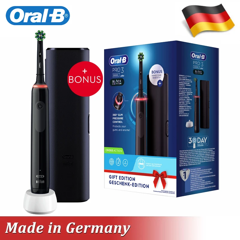 Oral B Pro 3500 Electric Toothbrush With Smart Pressure Sensor For Men  Women Electronic Whitening Teeth Brush White Black Gift - Electric  Toothbrush - AliExpress