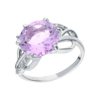 

Silver ring with amethyst and cubic zirconia sunlight sample 925