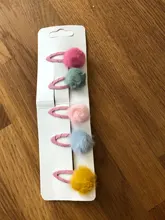 Horquillas con pompón para niña, accesorios para el cabello de 5 uds.