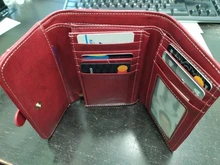 Cartera de piel auténtica de alta calidad para mujer, billetera pequeña RFID antirrobo, tarjetero, monedero, a la moda