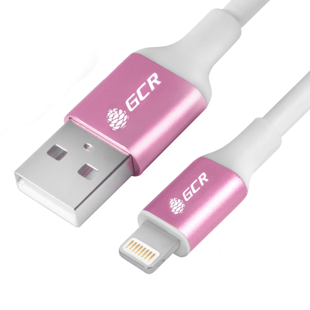 GCR iphone Charging cable for USB 0.5 M 5/6/7/8 / X MFI White AL Case Pink | Мобильные телефоны и аксессуары