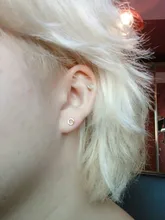 CANNER delicado 925 pendientes tipo botón de plata fina para las mujeres pequeño redondo círculo pendientes 2019 señora chica coreana pendientes regalos H40