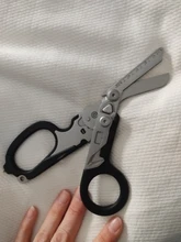 Raptor-Tijeras multifuncionales con respuesta de emergencia, con cortador de Correa y interruptor de vidrio con funda Compatible con MOLLE