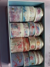 Conjunto de cintas Washi doradas Retro, 20 rollos/caja, etiquetas adhesivas para álbum de recortes, papelería japonesa, envío directo