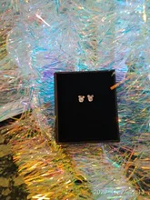 925 de plata esterlina de la joyería de las mujeres de cristal animales de dibujos animados pendientes para niñas de la escuela. Regalo de pendientes de plata y circonita para niña eh1415