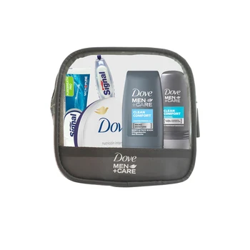 

Dove Men Care cosmetic bag Mini travel, deodorant, shower gel, dentrífico, brush teeth's, expensive cream, body, hands, cosmetic bag