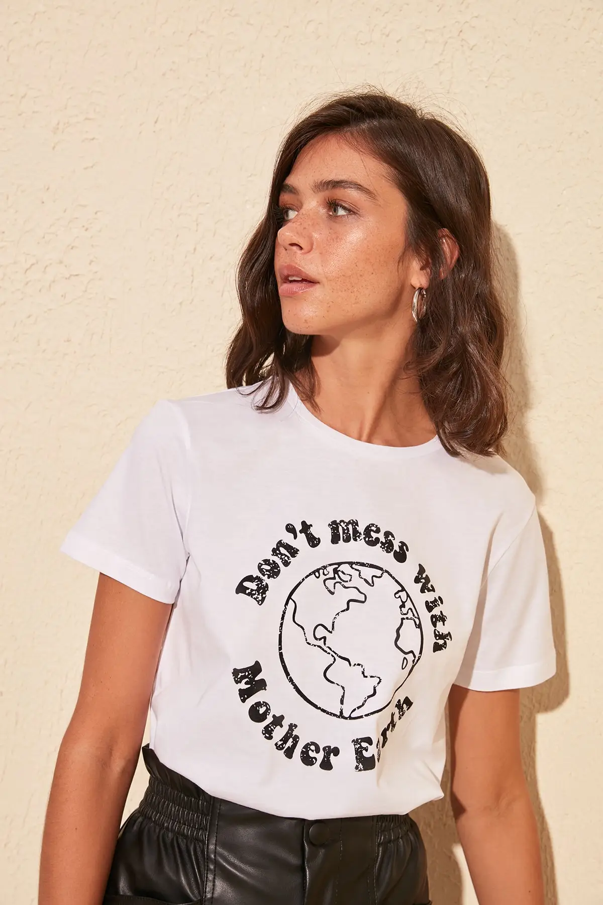 Базовая Трикотажная футболка с принтом TWOSS20TS0162|Футболки| |