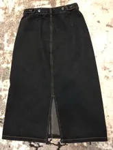 Faldas vaqueras de cintura alta para mujer, faldas largas con línea A, para verano y otoño