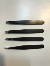 Pinzas antiestáticas de acero inoxidable para mantenimiento de cejas, herramientas de reparación de precisión Industrial, recta, 4 Uds.