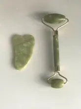 Masajeador de rodillo de Jade para rodillo Facial Gua Sha Jade Stone, masajeador Facial de belleza, levantamiento de cara delgada, herramientas de cuidado para la piel Facial antiarrugas