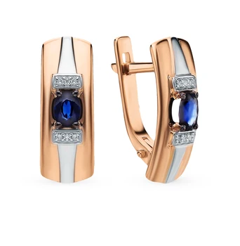 

Gold earrings with sapphires and diamonds sunlight sample 585
