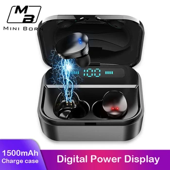 

Mini Born True Wireless Earbuds TWS Mini Bluetooth Earphone Stereo Bluetooth 5.0 Touch Control LED Display Earpiece