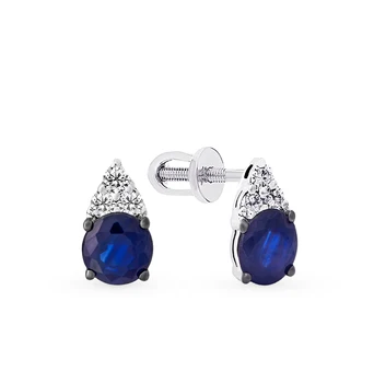 

Gold earrings with sapphires and diamonds sunlight sample 585 test