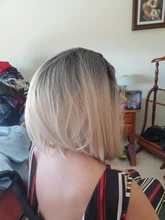 EASIHAIR-pelucas de pelo sintético para mujer, BOB ombré corto, rubio ceniza, resistentes al calor, Bob liso, Cosplay, Lolita