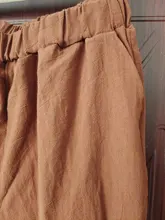 Pantalones de cintura elástica para mujer, pantalón gris de algodón, de talla grande, caqui, informal, holgado, hasta el tobillo, elegante, 5XL