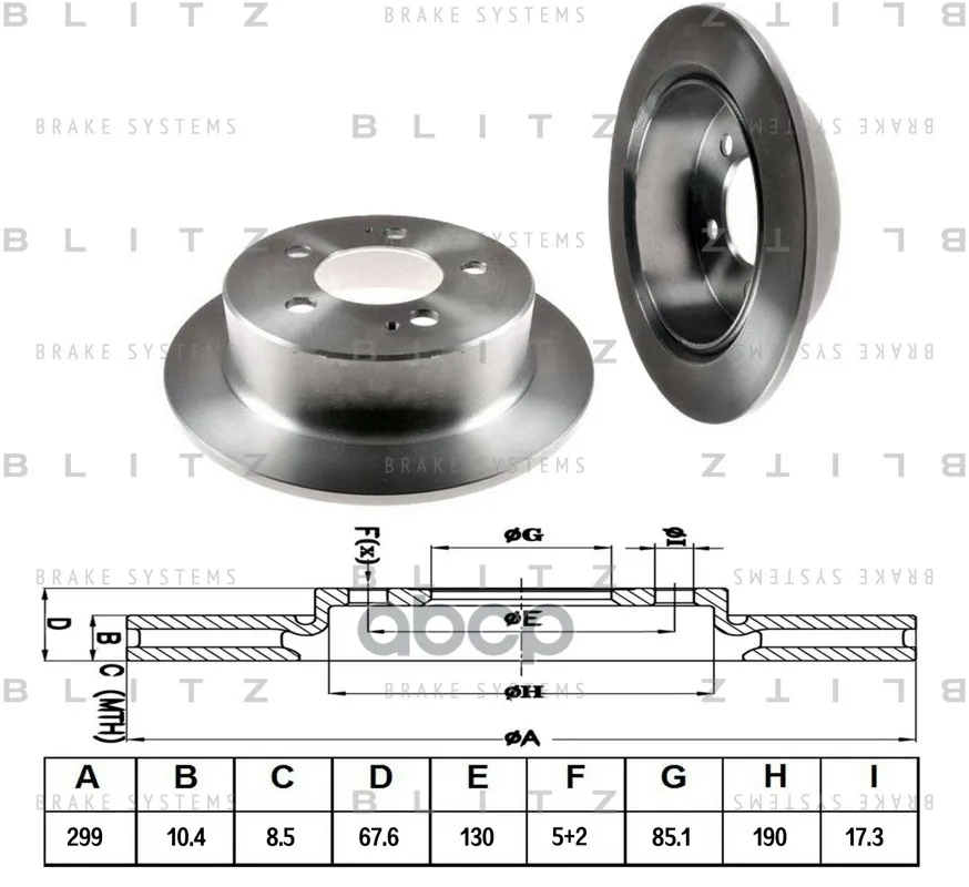 Диск Тормозной Ssang Yong Actyon/Kyron 05- Blitz арт. BS0383