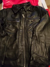 Chaqueta de cuero de vaca para hombre, abrigo de piel de vaca, grueso, de calidad, Estilo vintage, regalo, envío gratis