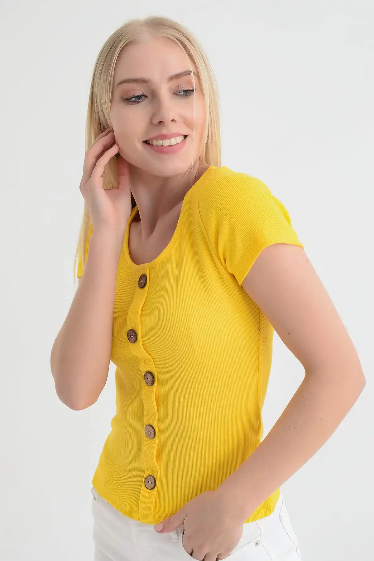 Хлопковая женская красная блузка на пуговицах с коротким рукавом 9151533|Блузки| |