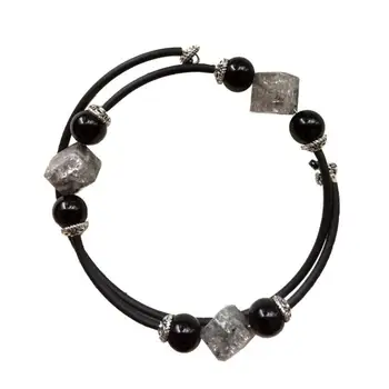 

Bracelet fashion female natural precious stone agate black quartz snow fashion jewelry gift girl free shipping