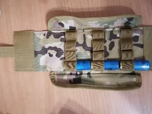 Bolsa de carcasa de munición táctica, 25 balas, calibre 12, riñonera Molle, soporte para pistola de tiro, Cartucho para Rifle, accesorios de caza
