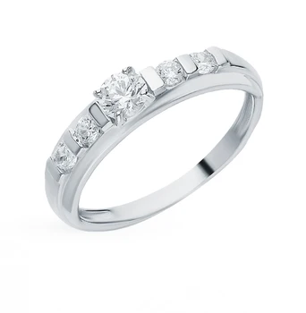 

Silver ring with cubic zirconia sunlight sample 925