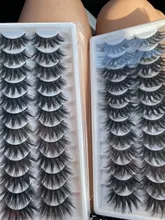5/8/12 pares 3D pelo de visón pestañas falsas hecho a mano pestaña larga Natural Wispy pestañas tupidas reutilizable extensión de pestañas postizas