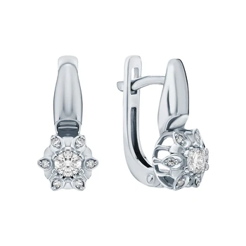 

Gold earrings with diamonds sunlight sample 585