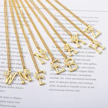 

Gold Necklace for Her Fashion Letters Pendant Necklace For Woman Cute Gold Color Sequins Alloy Round Necklace Wedding Jewelry