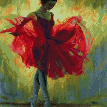 Алмазная мозаика APK 19076 Балерина в красном 40*50 Эксклюзив