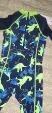 Julysand-bañador de alta gama para niños, traje de baño de una pieza con estampado de dinosaurios, protección UV