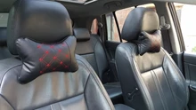 Almohada de cuello para coche, reposacabezas de cuero genuino, diseño de protección de seguridad, soporte de descanso, color negro, accesorios de seguridad para automóviles, Uds.