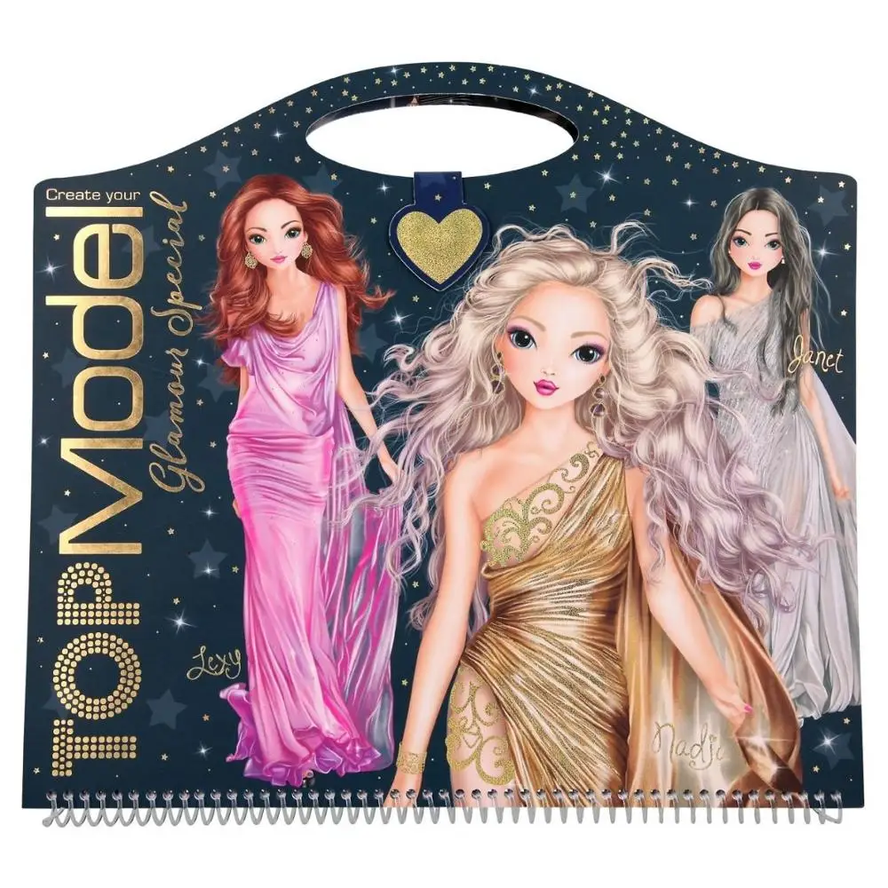 TOP MODEL, creative glamour special, coloring books, top model notebooks, coloring book, drawing notebook afbeelding