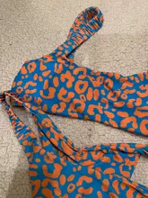 Bikini pequeño con realce para mujer, traje De baño pequeño con Tanga con relleno y estampado De leopardo y naranja, cintura baja, 2020