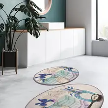 Antdecor круглый коврик для ванной в тематическом стиле clour lomel, круглый ковер 4" 100 см