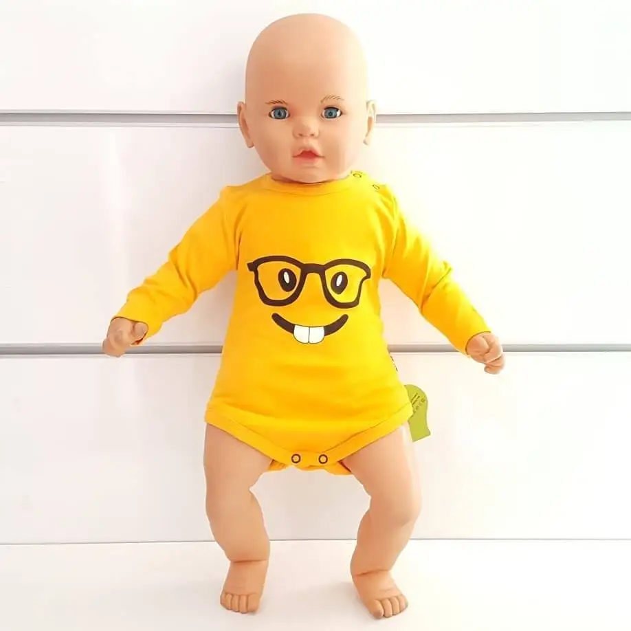 

Emoji Long Sleeve Bottom with Snap Fit-popping In Badi the Zibin