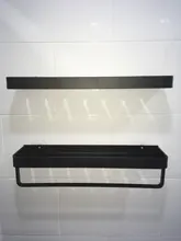 Estante de pared para baño, estante de aluminio negro, estante de esquina para baño, montado en pared, soporte de almacenamiento de cocina de aluminio negro