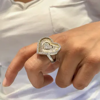 

Large Gold Plated Heart Silver Lady Ring