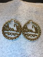 AurolaCo-pendientes de aro de bambú de acero inoxidable para mujer, aretes personalizados con nombre, estilo bambú, 30-90MM