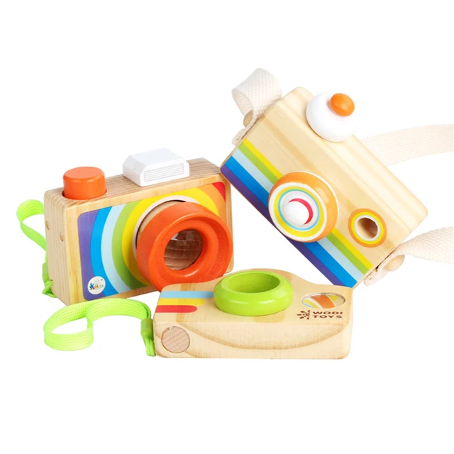 New Wooden Color Camera Toy Mini Cute Kaleidoscope Portable Toy Camera Children's Room Decorations Souvenirs Birthday Gifts 1