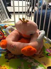 Funda de asiento de apoyo para bebé, silla de felpa con dibujos animados para aprender a sentarse, nido de peluche lavable con varilla, sin relleno