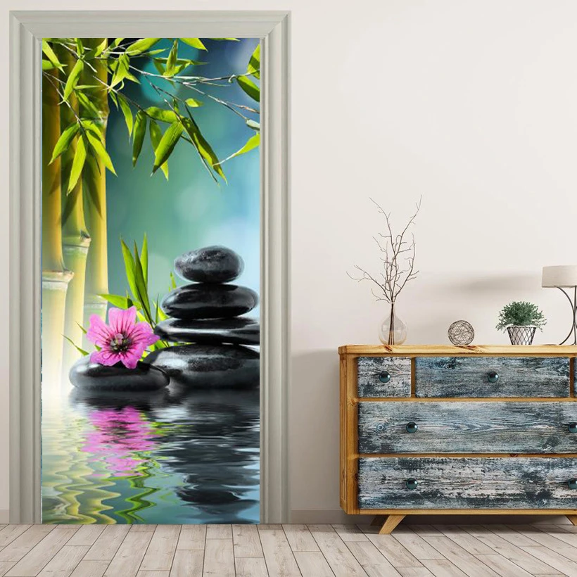 Bamboo-And-Black-Stones-In-Water-Picture-Wall-Murals-Wall-Stickers-Door-Sticker-Wallpaper-Decals-Home (1)