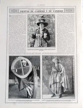 

Cutout Magazine Sphere 1916. Parties charity and vanity. Social Action for Women-Amadeus of Castro