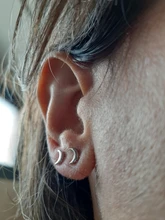 Modian nuevo 2021 sólida plata 925 rosa dorado Luna, pendientes para las mujeres de moda pequeños exquisita joyería Bijoux