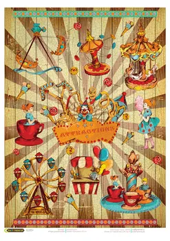 

Rice paper for Decoupage "" Amusement Park "","Craft Premier" ", A3, 25 g/m cpd0610