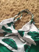 Swimsuit Bikini-Sets Reversible-Bottom SEASELFIE Two-Pieces Green Leaf-Print Sexy Beach