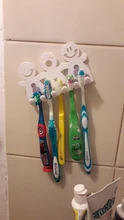 Toothbrush-Holder Bathroom-Sets Cartoon 5-Position Suction-Cup Wall-Mounted Smile Cute