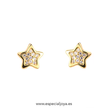 

Gold PENDING 18KT and circonitas Open children for GIRL STARS shaped and with LOCKNUT A thread